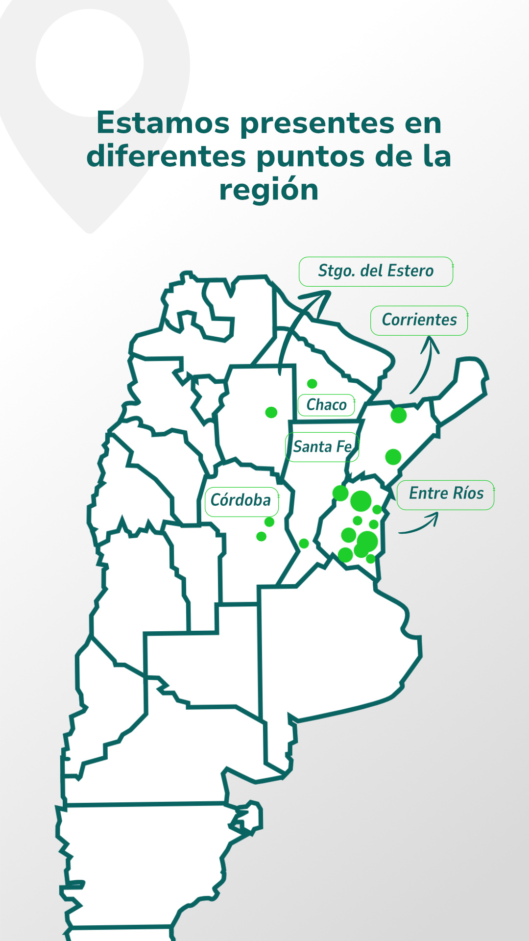 Mapa sucursales AS_web Estamos en diferentes puntos de la región